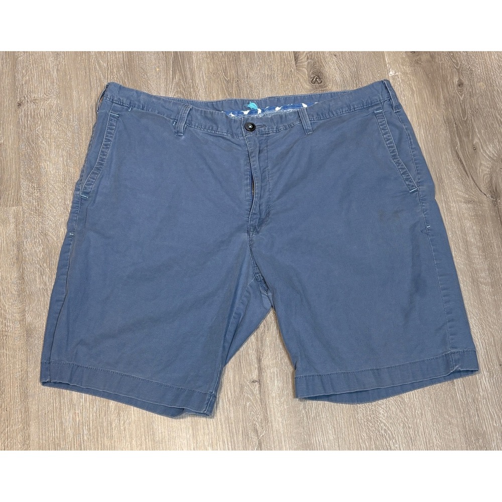 Tommy Bahama Mens Blue Cotton Blend Chino Shorts Shark Print Lining‎ Size 38